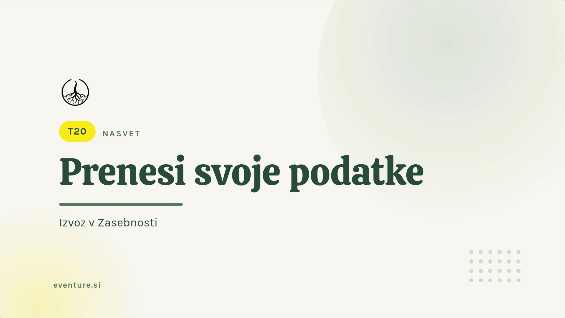 Nasvet: prenesi svoje podatke
